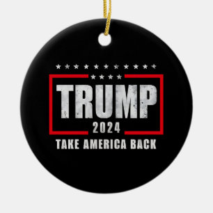 Donald Trump 2024 Take America Back Election Ceramic Tree Decoration
