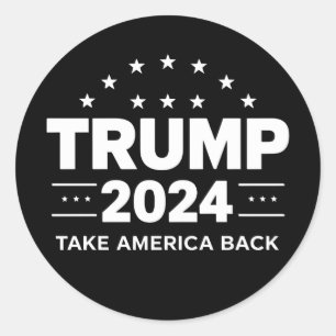 Donald Trump 2024 Take America Back Election Classic Round Sticker