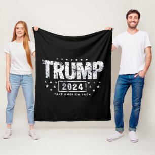 Donald Trump 2024 Take America Back Election  Fleece Blanket