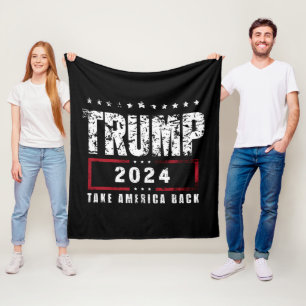 Donald Trump 2024 Take America Back Election  Fleece Blanket