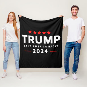 Donald Trump 2024 Take America Back Fleece Blanket