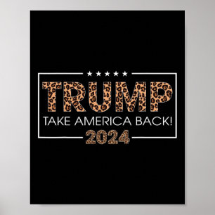Donald Trump 2024 Take America Back Leopard Print
