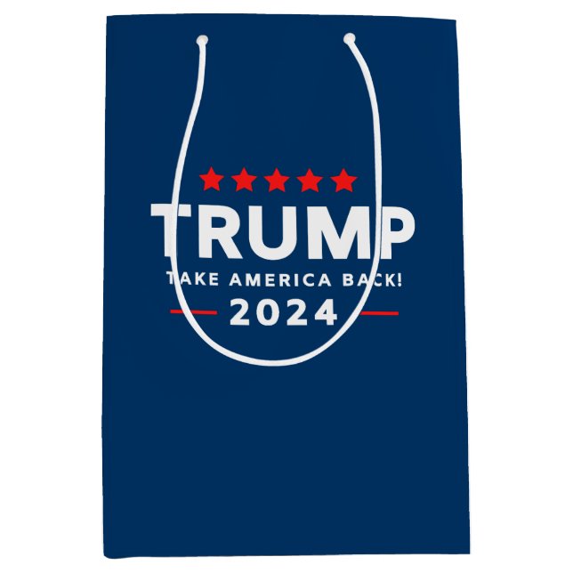 Donald Trump 2024 Take America Back  Medium Gift Bag (Front)