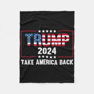 Donald Trump 2024 Take America Ck Retro Vintage Tr Fleece Blanket