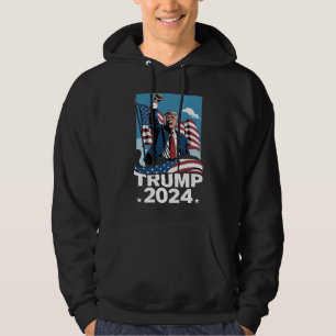 Donald Trump 2024 US Election American Flag Hoodie