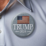 Donald Trump 2024 - Vintage American Flag 6 Cm Round Badge<br><div class="desc">A rustic campaign design for the Republican ticket in the 2024 Presidential election.</div>