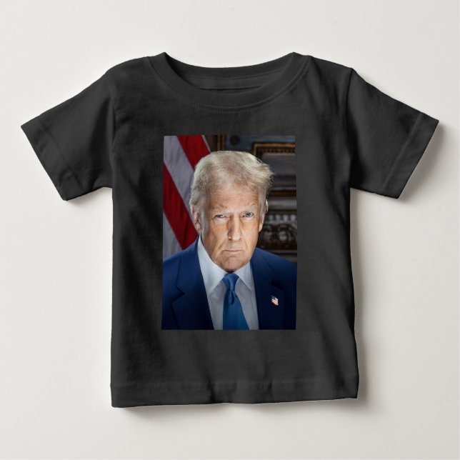 Donald Trump 2025 American President Portrait Baby T-Shirt (Front)