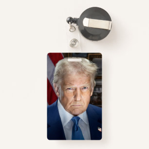 Donald Trump 2025 American President Portrait ID Badge