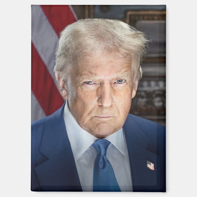 Donald Trump 2025 American President Portrait Magnet (Front)
