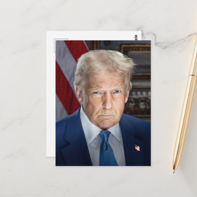 Donald Trump 2025 American President Portrait Postcard (Front/Back In Situ)