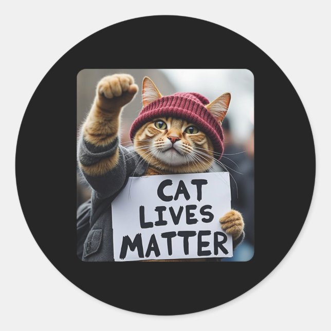 Donald Trump 2025 Cats Live Problem  Classic Round Sticker (Front)