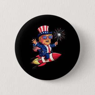 Donald Trump 2025 Happy 4th Of July Trump American 6 Cm Round Badge