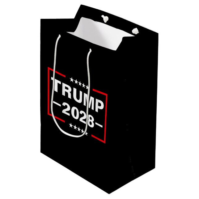 Donald Trump 2028 President Medium Gift Bag (Front Angled)
