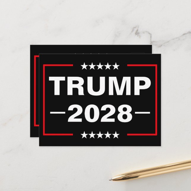 Donald Trump 2028 President Postcard (Front/Back In Situ)