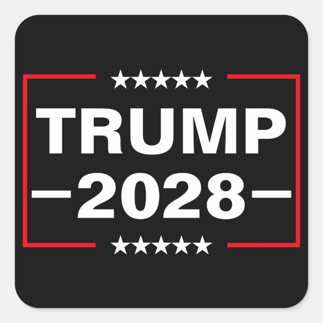 Donald Trump 2028 President Square Sticker (Front)