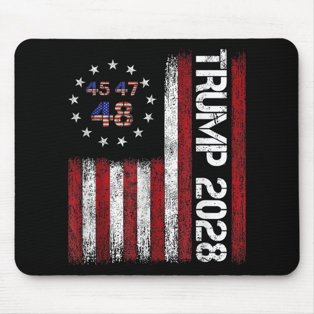 Donald Trump 2028 Trump 45 47 48th President Ameri Mouse Pad (Front)
