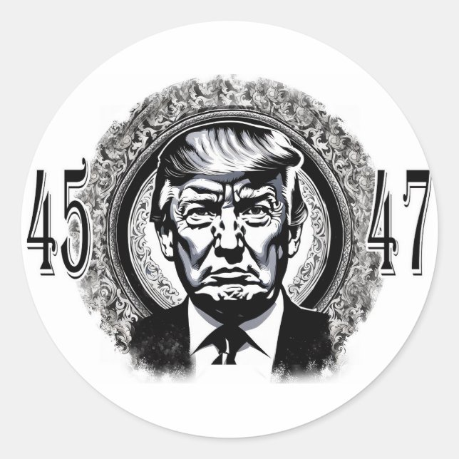 Donald Trump 45/47 Classic Round Sticker (Front)