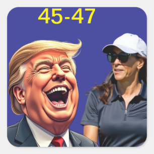 Donald Trump 45-47 Kamala harris Square Sticker