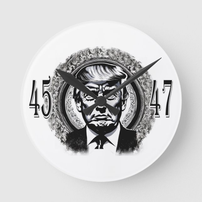 Donald Trump 45/47 Round Clock (Front)