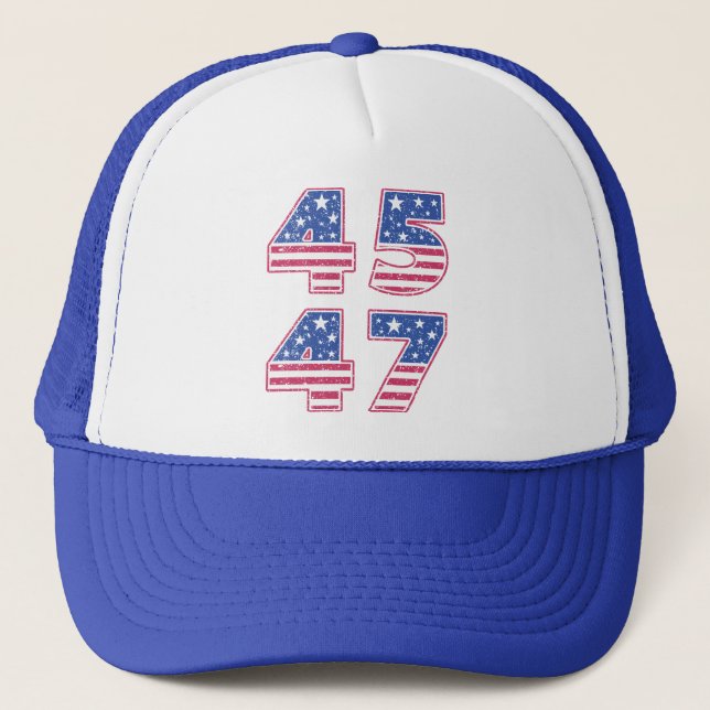 Donald Trump 45-47 Trucker Hat (Front)
