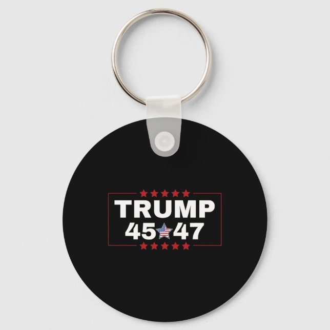 Donald Trump 45 47th Us President Tee Mega Won Ele Key Ring (Front)