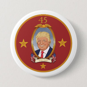 Donald Trump 45th President 7.5 Cm Round Badge