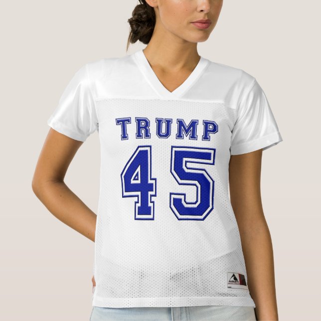Donald Trump 45th President Blue Football Jersey (Front)