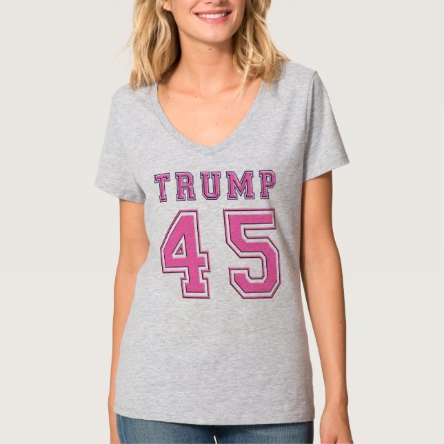 Donald Trump 45th President PINK Football T-Shirt (Front)
