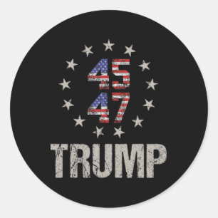Donald Trump 47 Usa President 2024 Shirt Trump 47  Classic Round Sticker