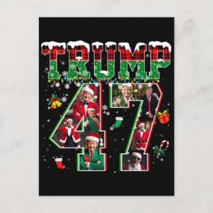Donald Trump 47th President 2024 Christmas Santa Postcard