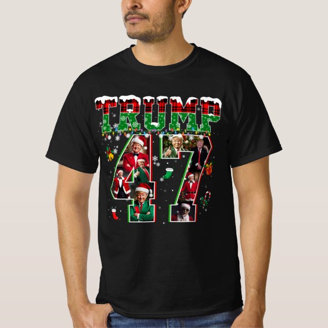 Donald Trump 47th President 2024 Christmas Santa T-Shirt (Front)