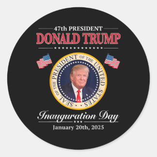 Donald Trump 47th President Inauguration 2025 Supp Classic Round Sticker