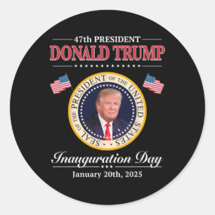 Donald Trump 47th President Inauguration 2025 Supp Classic Round Sticker