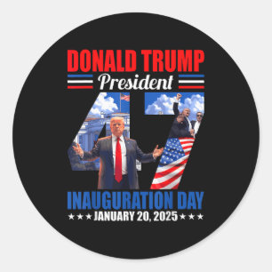 Donald Trump 47th President Inauguration Day Janua Classic Round Sticker