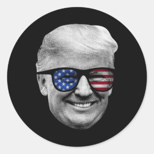 Donald Trump American Flag 4th Of July  Classic Round Sticker