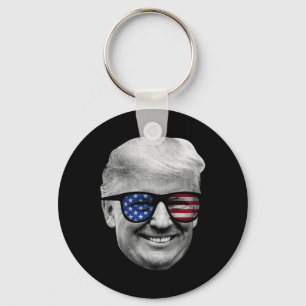 Donald Trump American Flag 4th Of July  Key Ring