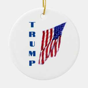 Donald Trump American Flag Pop Art  Ceramic Tree Decoration