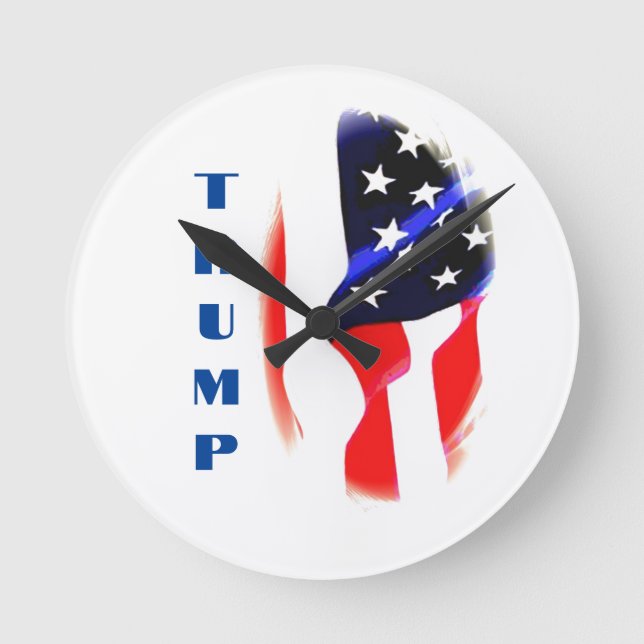 Donald Trump American Flag Pop Art  Round Clock (Front)