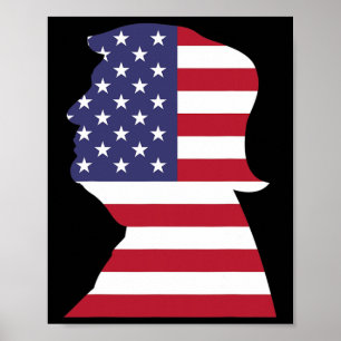 Donald Trump American Flag President Republican Tr Poster
