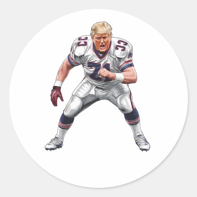 Donald Trump American Football President 2025 Classic Round Sticker (Front)