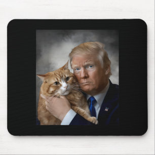 Donald Trump And Cat Funny Trump And Cat, Litical  Mouse Pad
