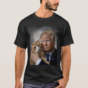 Donald Trump And Cat Funny Trump And Cat, Litical  T-Shirt