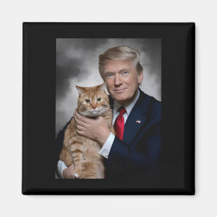 Donald Trump And Cat Funny Trump And Cat  Magnet