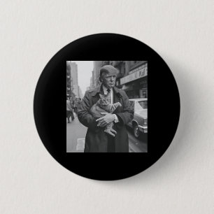 Donald Trump And Cat In Nyc  6 Cm Round Badge