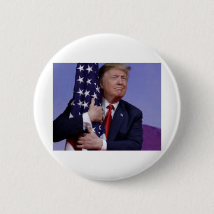 Donald Trump and the US Flag 6 Cm Round Badge