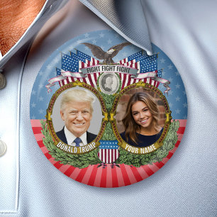 Donald Trump and Your Photo - Gag Gift 7.5 Cm Round Badge