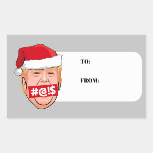 DONALD TRUMP Angry Christmas Rectangular Sticker