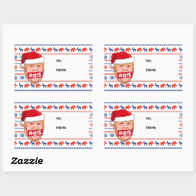 DONALD TRUMP Angry Christmas Rectangular Sticker (Sheet)