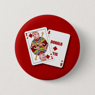 Donald Trump As Blackjack Cards For President 2016 6 Cm Round Badge