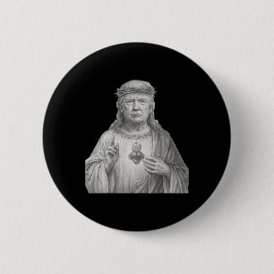 Donald Trump As Jesus - Faith And Patriotism For C 6 Cm Round Badge